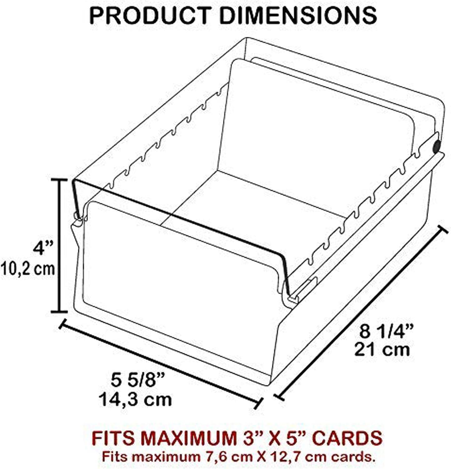 imageAcrimet 3 x 5 Card File Holder Organizer Box Metal Base Heavy Duty AZ Index Cards and Divider Included Gray Color with Clear Crystal Plastic Lid Cover