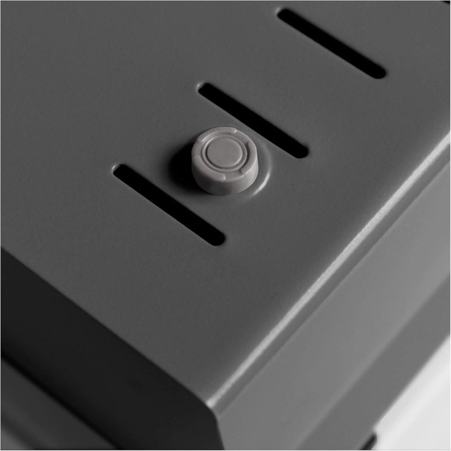 imageAcrimet 3 x 5 Card File Holder Organizer Box Metal Base Heavy Duty AZ Index Cards and Divider Included Gray Color with Clear Crystal Plastic Lid Cover