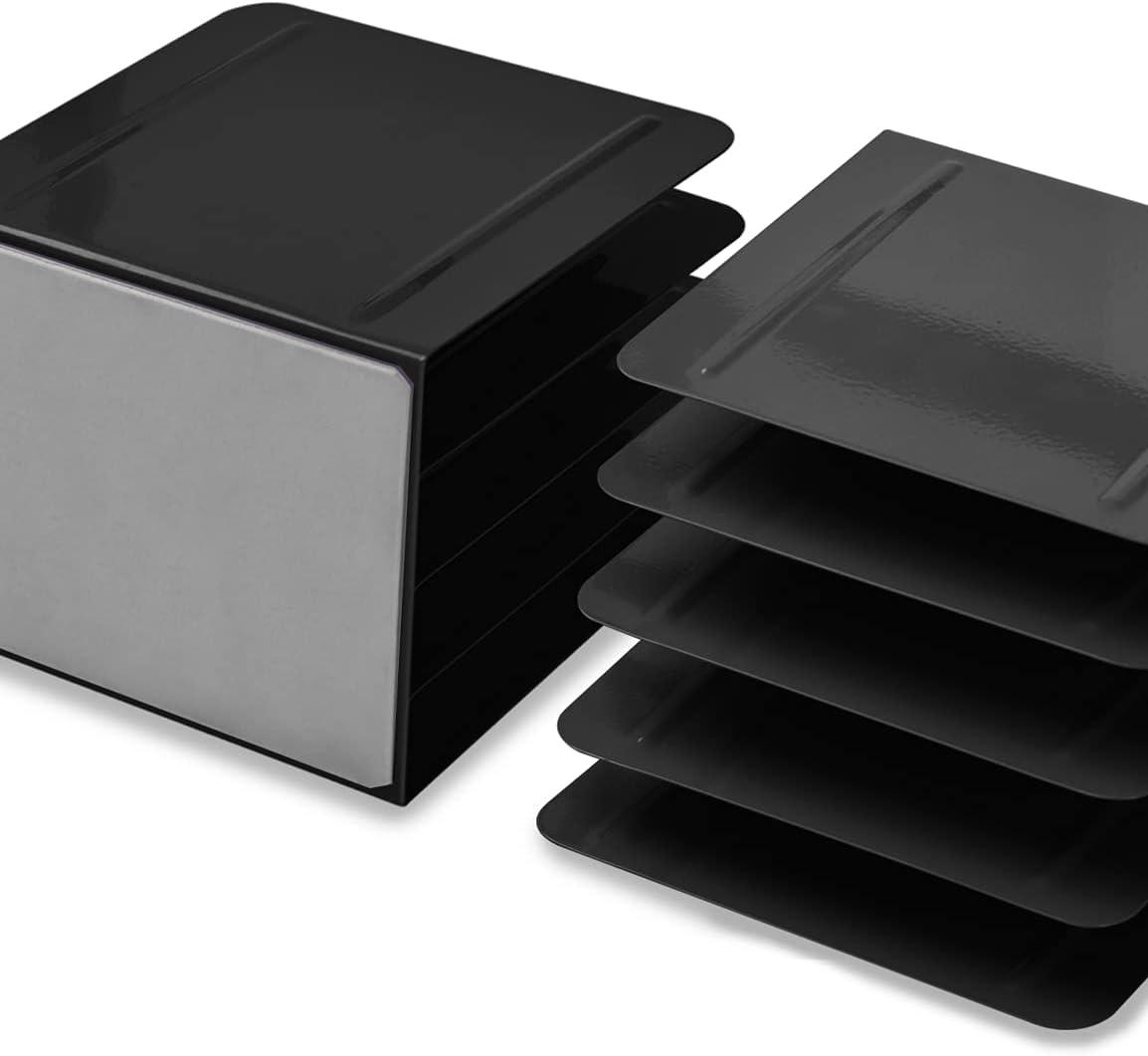 imageAcrimet 4 Section Vertical Metal File Sorter Desktop File Organizer Compact and Efficient Solution for Papers ampamp Folders  Black Color