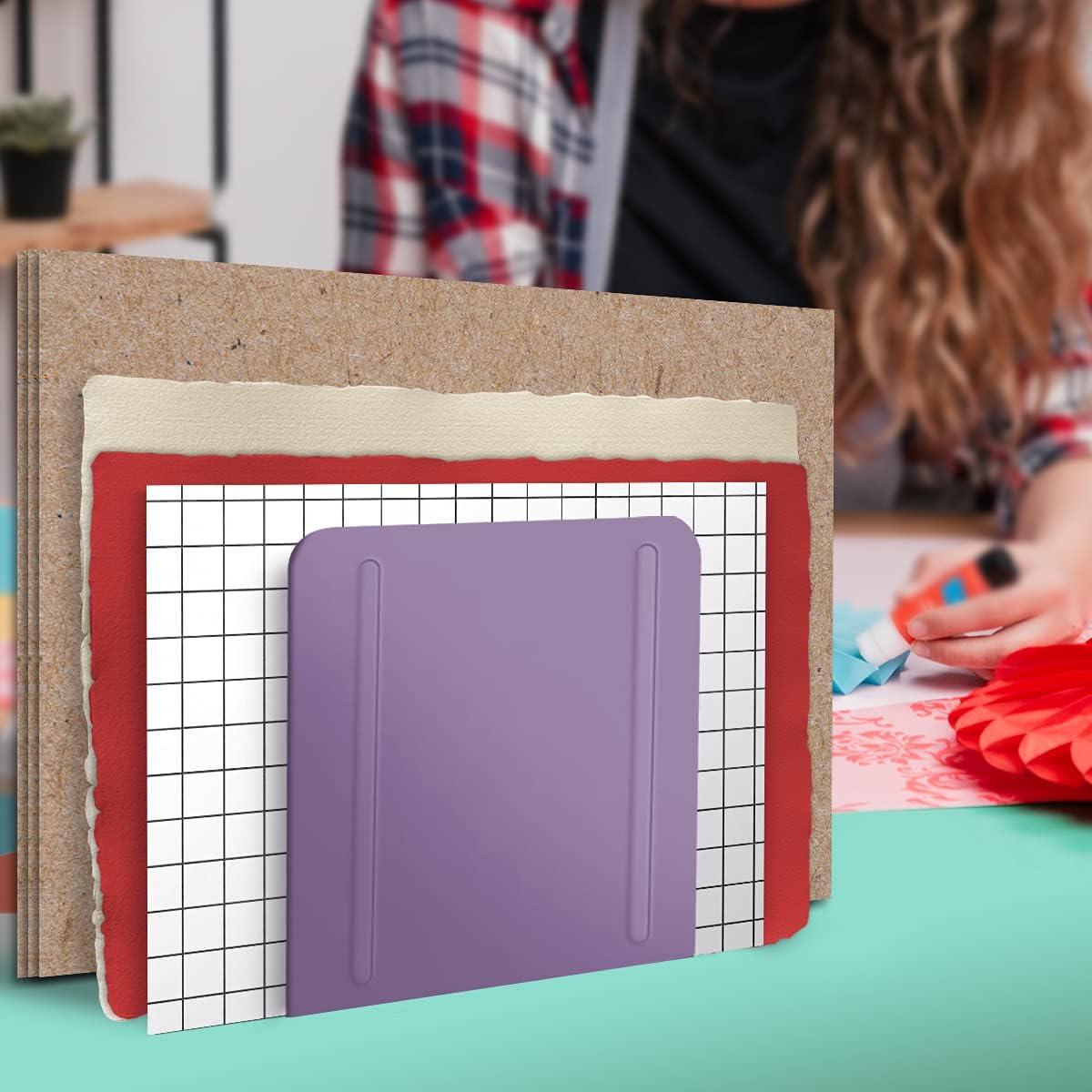 imageAcrimet 4 Section Vertical Metal File Sorter Desktop File Organizer Compact and Efficient Solution for Papers ampamp Folders  Purple Color