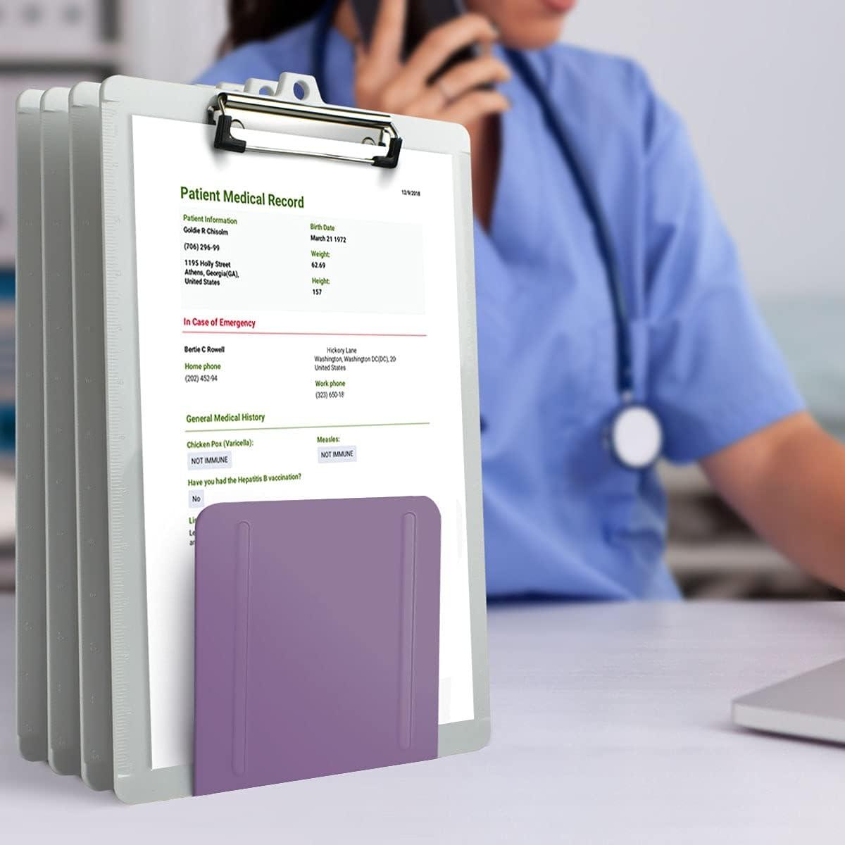 imageAcrimet 4 Section Vertical Metal File Sorter Desktop File Organizer Compact and Efficient Solution for Papers ampamp Folders  Purple Color