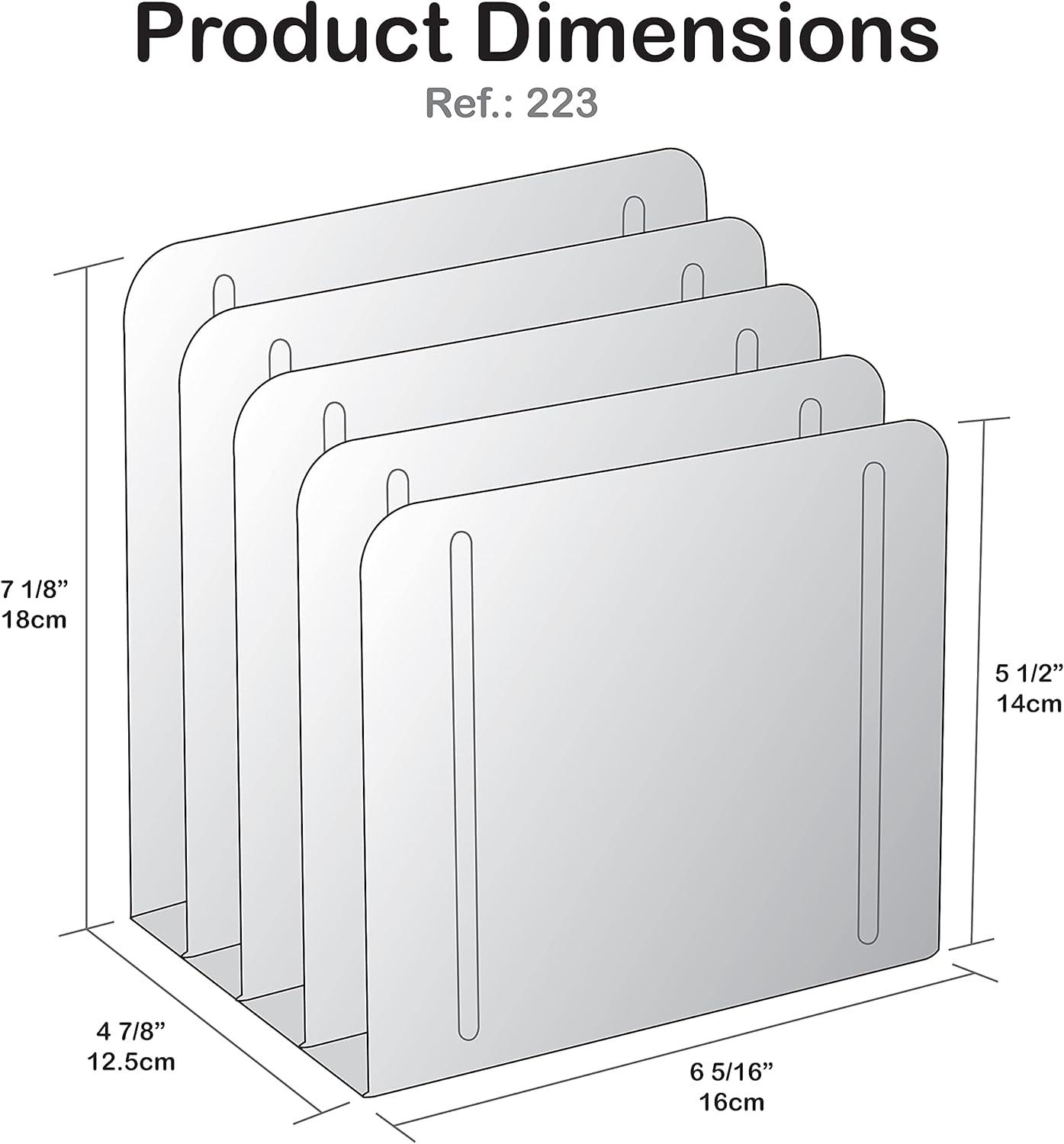 imageAcrimet 4 Section Vertical Metal File Sorter Desktop File Organizer Compact and Efficient Solution for Papers ampamp Folders  Purple Color