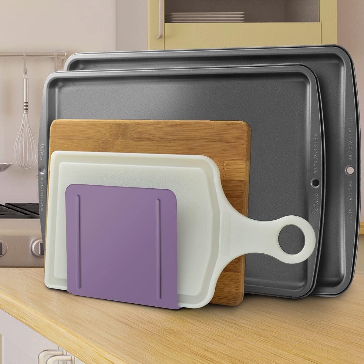 imageAcrimet 4 Section Vertical Metal File Sorter Desktop File Organizer Compact and Efficient Solution for Papers ampamp Folders  Purple Color