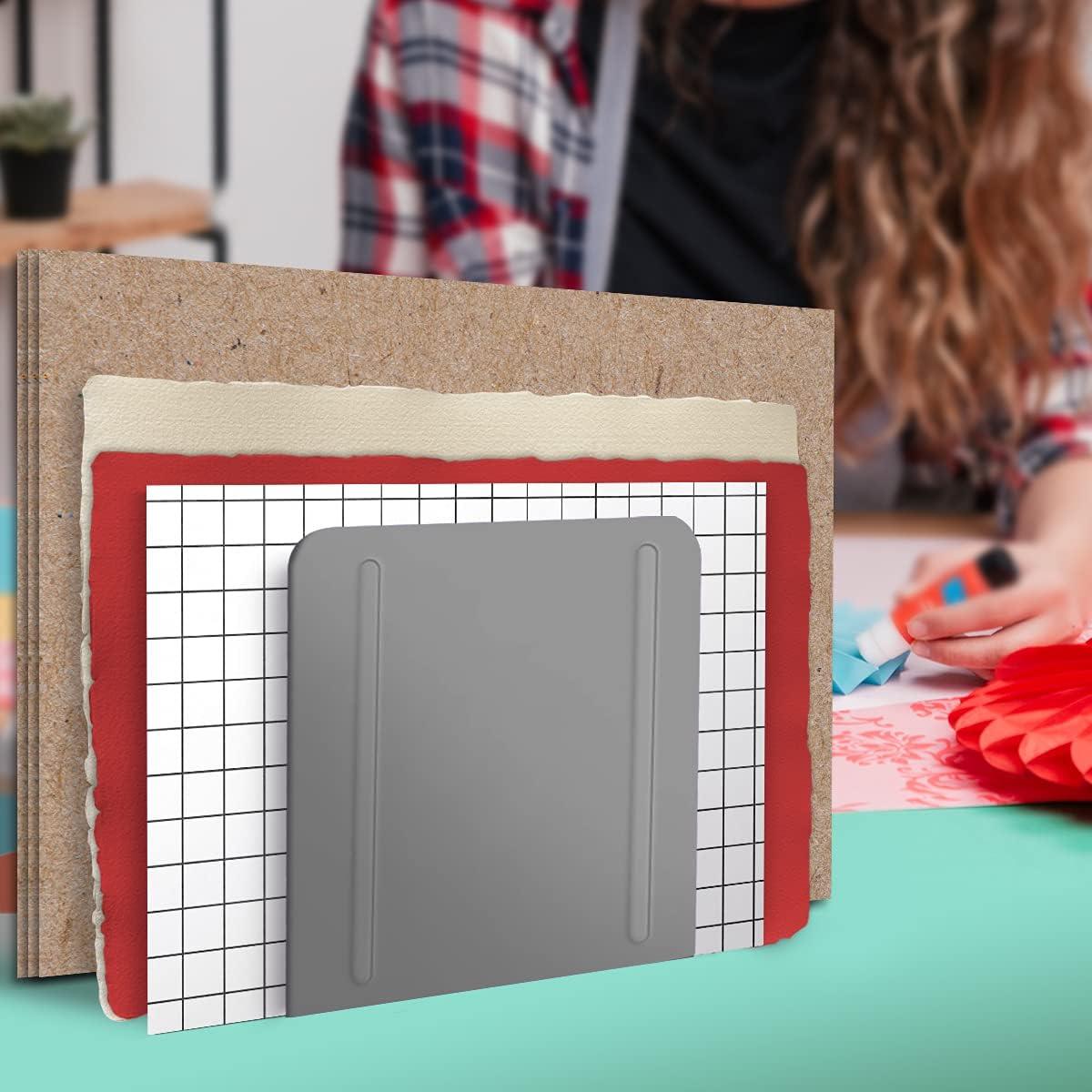 imageAcrimet 4 Section Vertical Metal File Sorter Desktop File Organizer Compact and Efficient Solution for Papers ampamp Folders  Silver Color