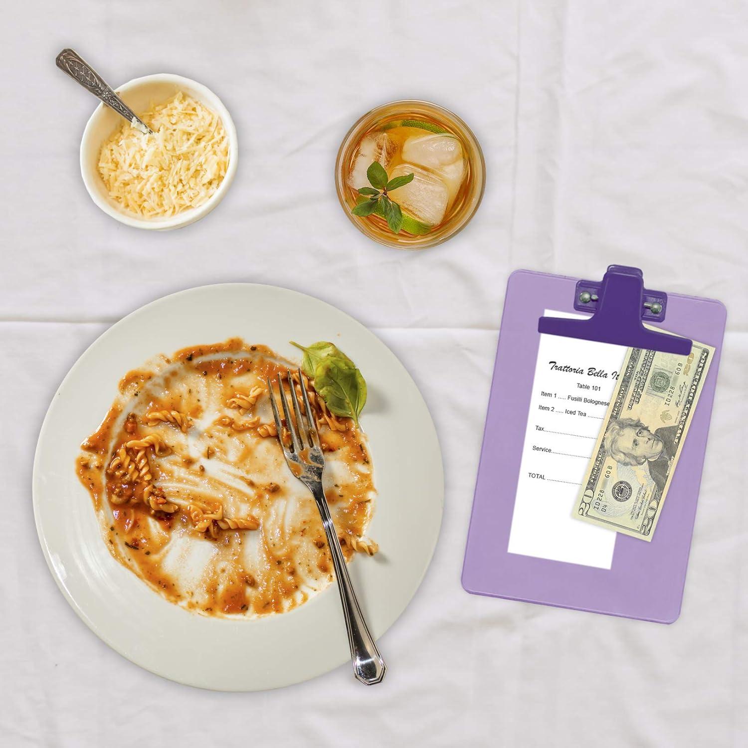 imageAcrimet Clipboard Memo Size A5 9 14quot x 6 13quot Premium Metal Clip Plastic Purple Color 6 Pack