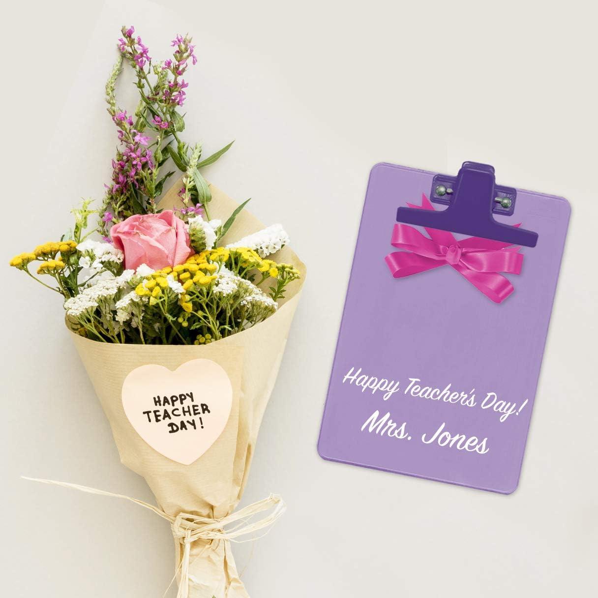 imageAcrimet Clipboard Memo Size A5 9 14quot x 6 13quot Premium Metal Clip Plastic Purple Color 6 Pack