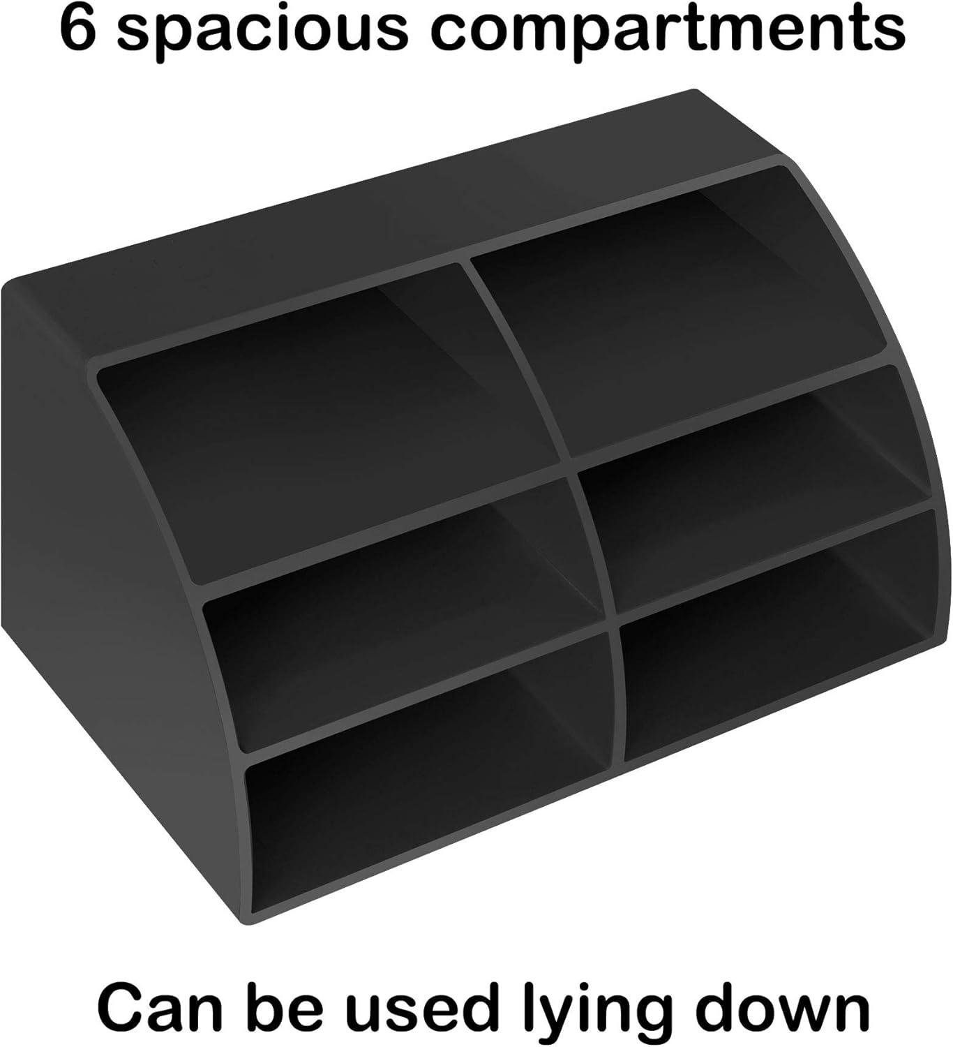 imageAcrimet Desktop Organizer Easy Organizer Caddy Holder for Office Home and School use Plastic Black Color