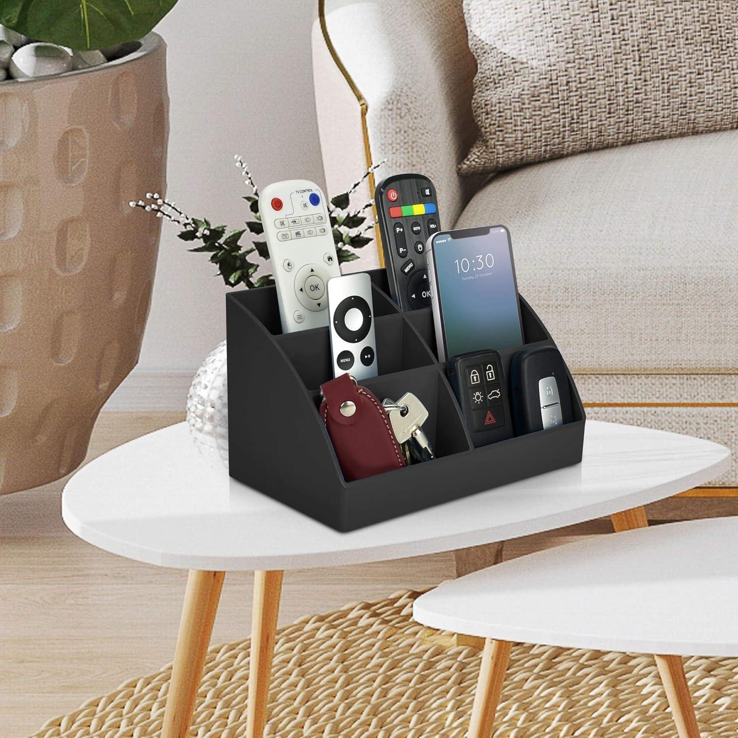 imageAcrimet Desktop Organizer Easy Organizer Caddy Holder for Office Home and School use Plastic Black Color