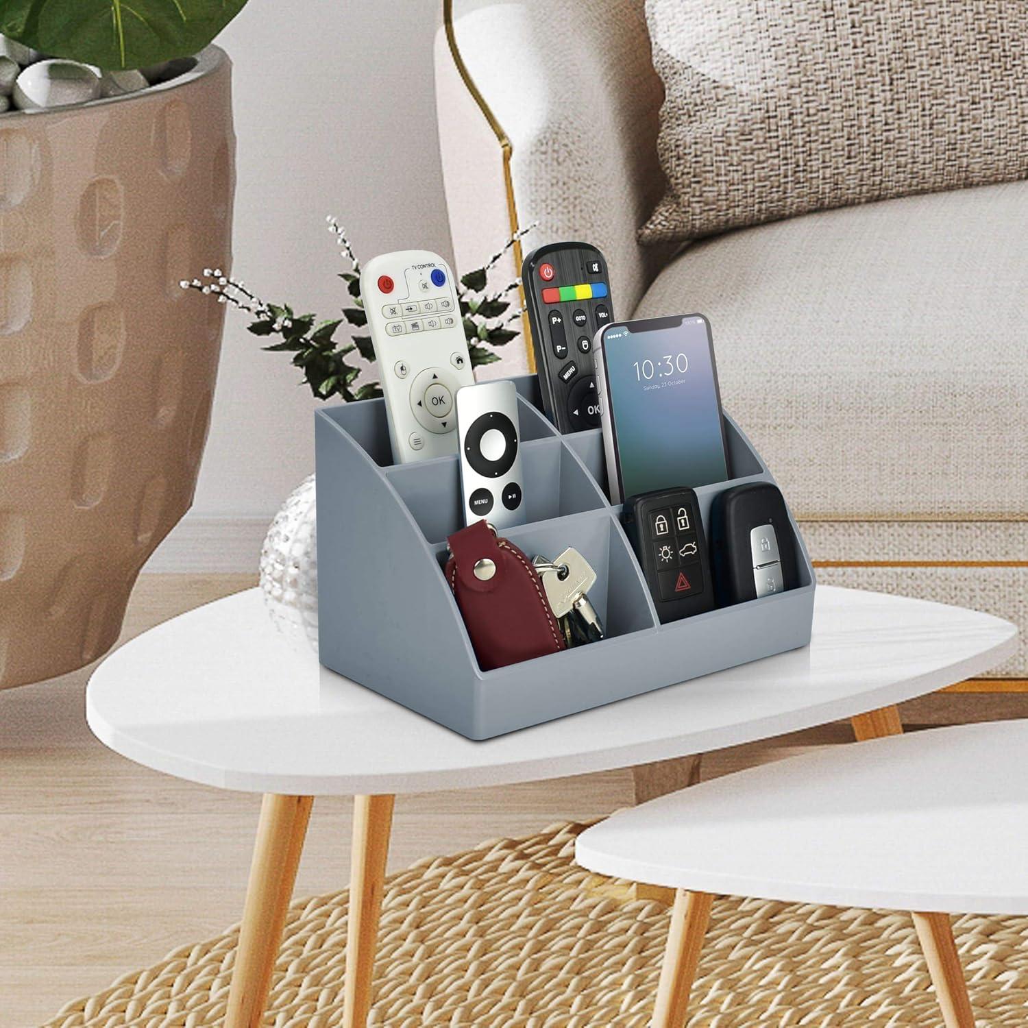 imageAcrimet Desktop Organizer Easy Organizer Caddy Holder for Office Home and School use Plastic Silver Color