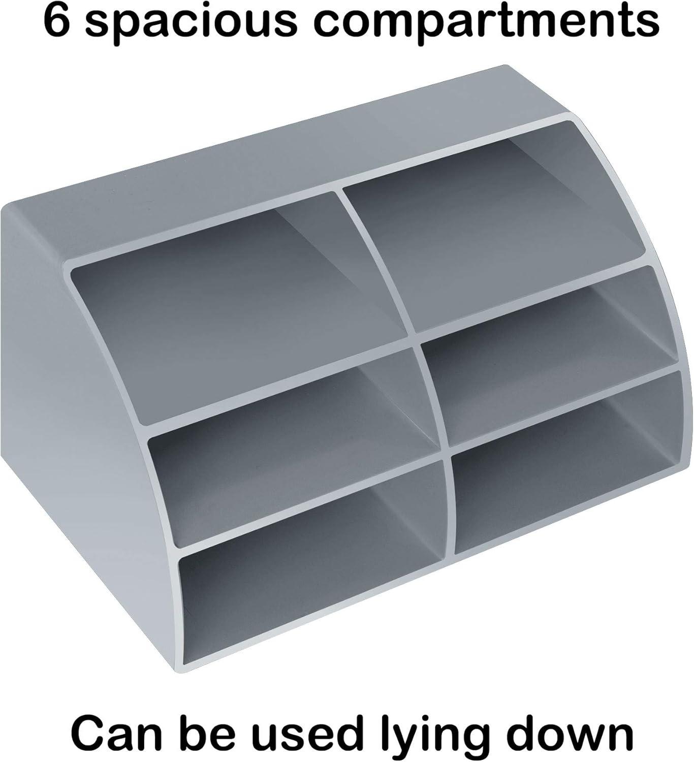 imageAcrimet Desktop Organizer Easy Organizer Caddy Holder for Office Home and School use Plastic Silver Color