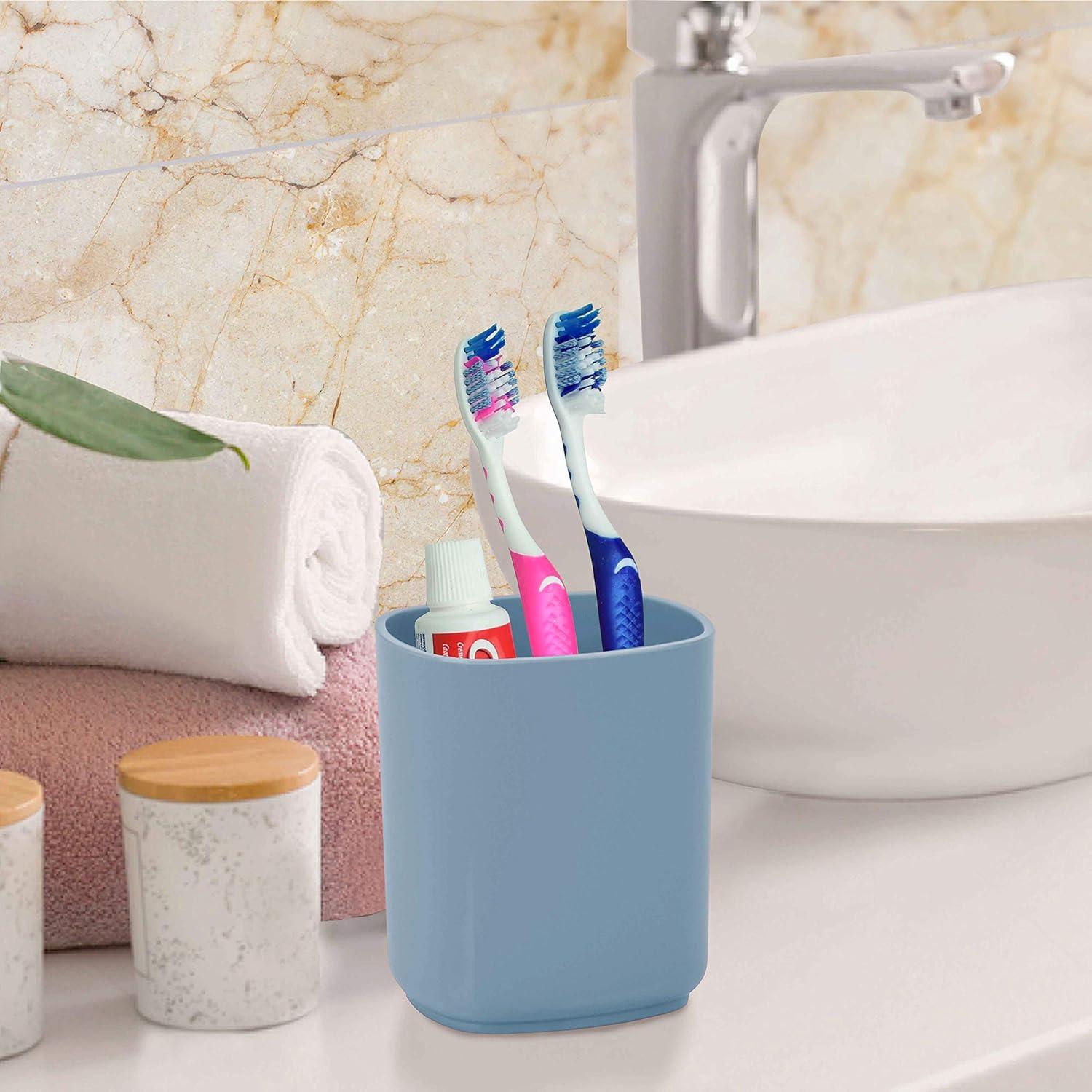 imageAcrimet Jumbo Pencil Holder Pen Cup Caddy SuperSized Desktop Organizer for Students Artists and Professionals Plastic Solid Blue Color