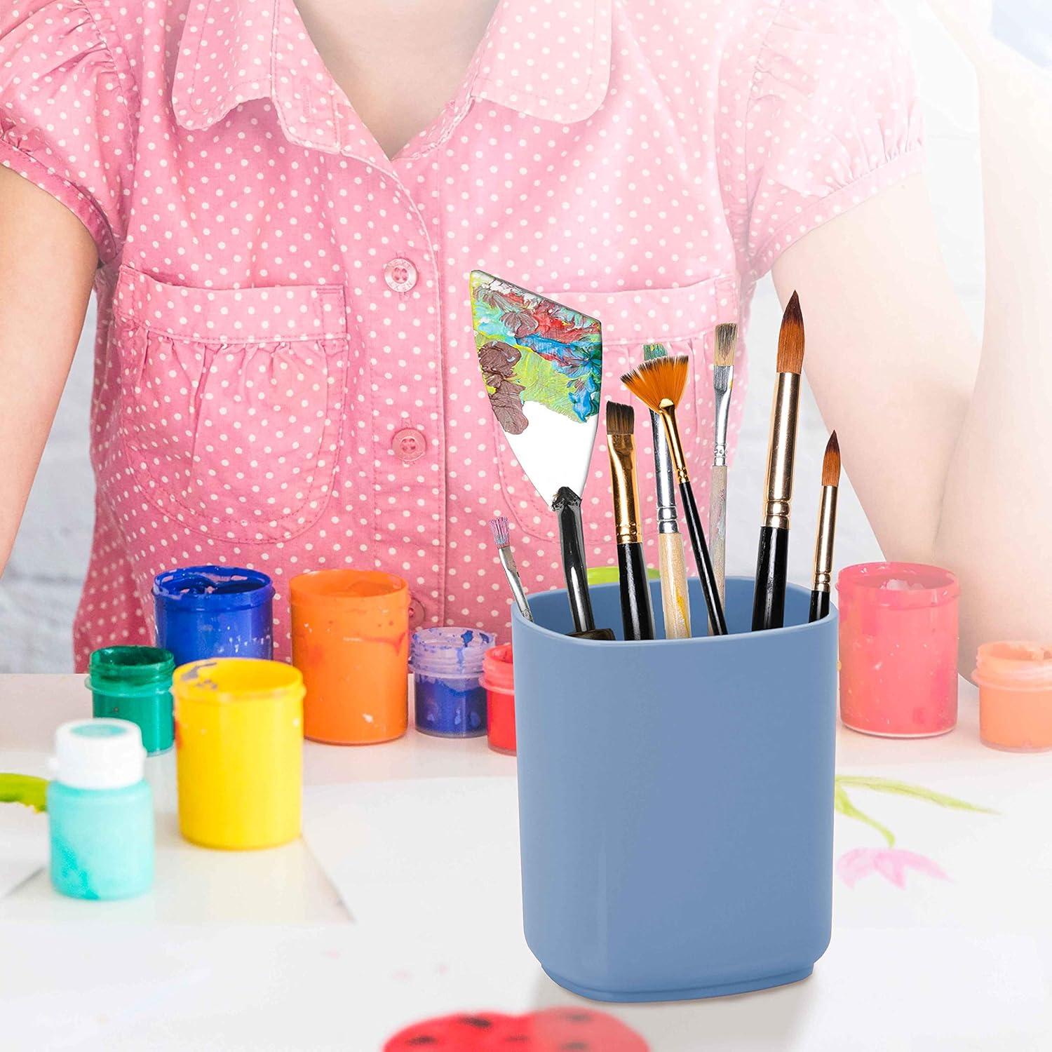 imageAcrimet Jumbo Pencil Holder Pen Cup Caddy SuperSized Desktop Organizer for Students Artists and Professionals Plastic Solid Blue Color