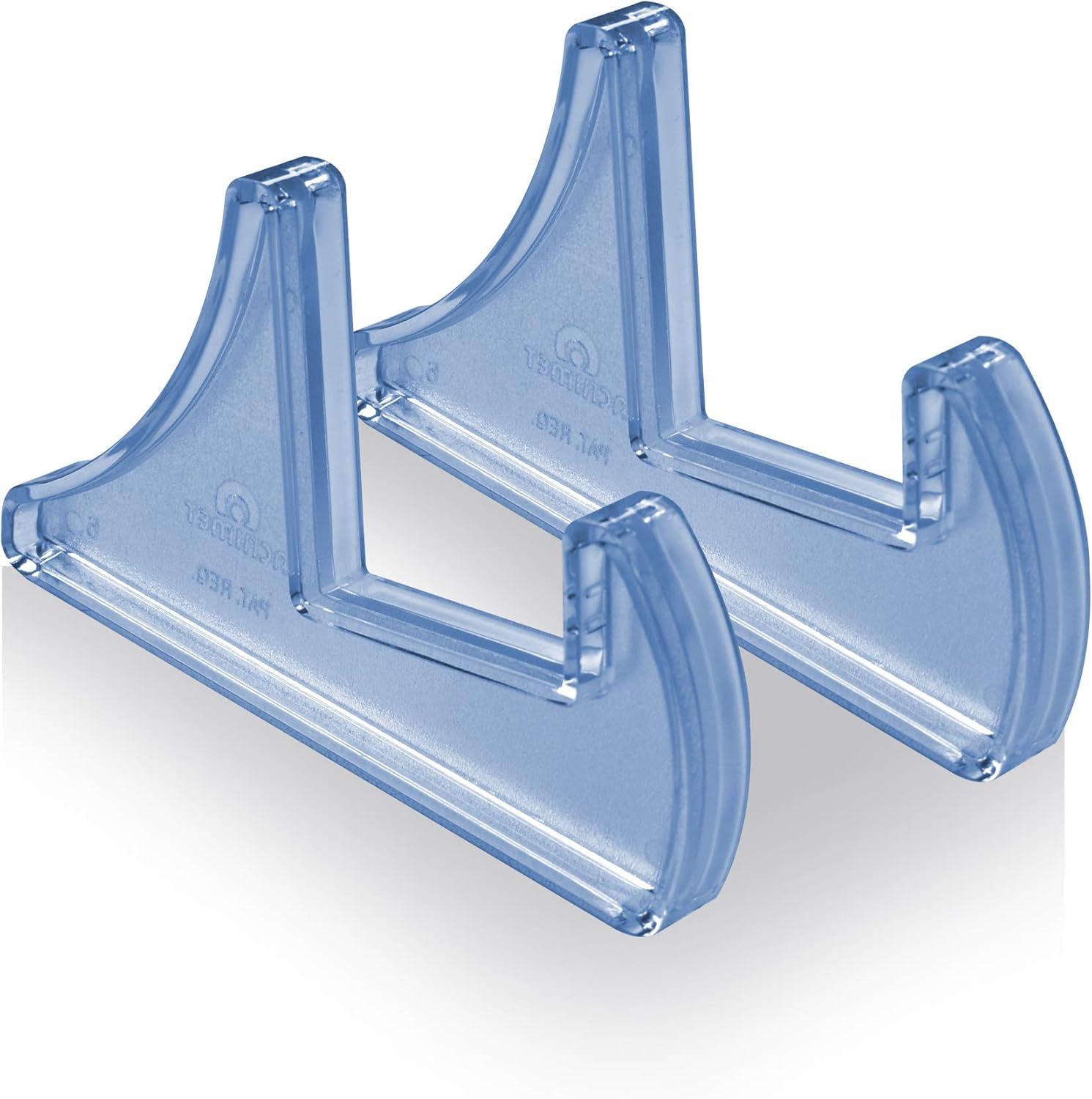 imageAcrimet Pocket File Holder Vertical Design Brochure Display for Wall Mount or Countertop Use Removable Supports Included Letter Size Clear Blue Color