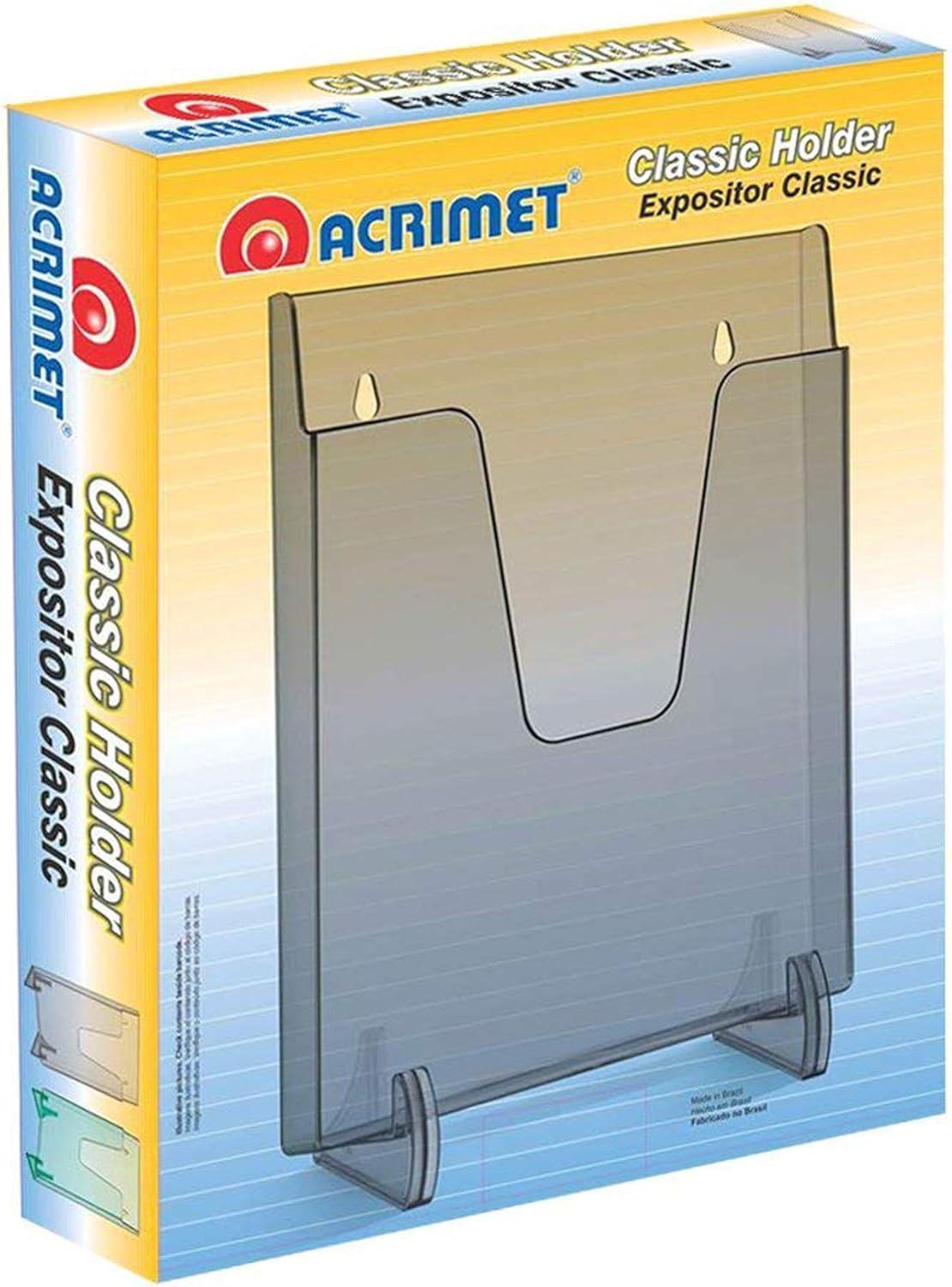 imageAcrimet Pocket File Holder Vertical Design Brochure Display for Wall Mount or Countertop Use Removable Supports Included Letter Size Clear Blue Color