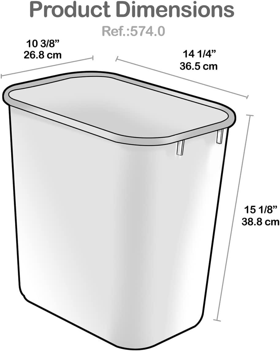 imageAcrimet Wastebasket Bin for Recycling 675 Gallon 27 Quart 25552 Liter Made of Plastic MetalYellow PaperBlue GlassGreen PlasticRed Set of 4