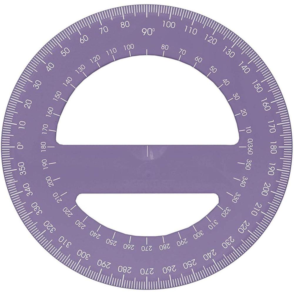imageAcrimet 360 Degree Protractor Premium 12cm Diameter Solid Purple Color 1 Pack