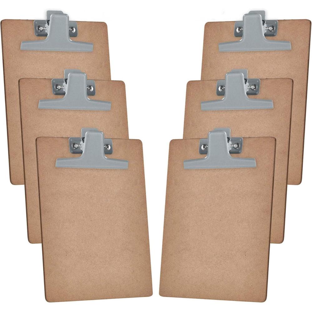 imageAcrimet Clipboard Memo Size A5 9 116 x 6 516 Premium Metal Clip Hardboard Silver Clip 6 Pack