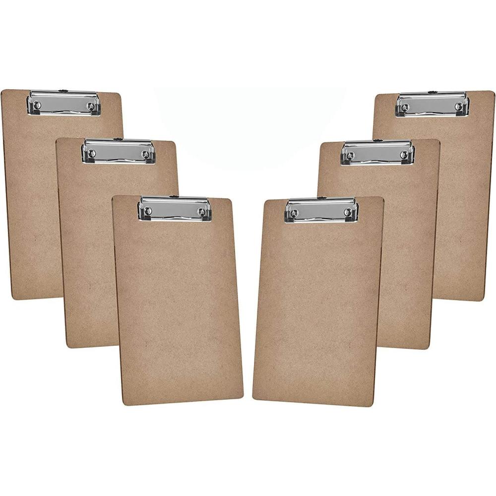 imageAcrimet Clipboard Memo Size A5 9 18 x 6 38 Low Profile Clip Hardboard 6 Pack