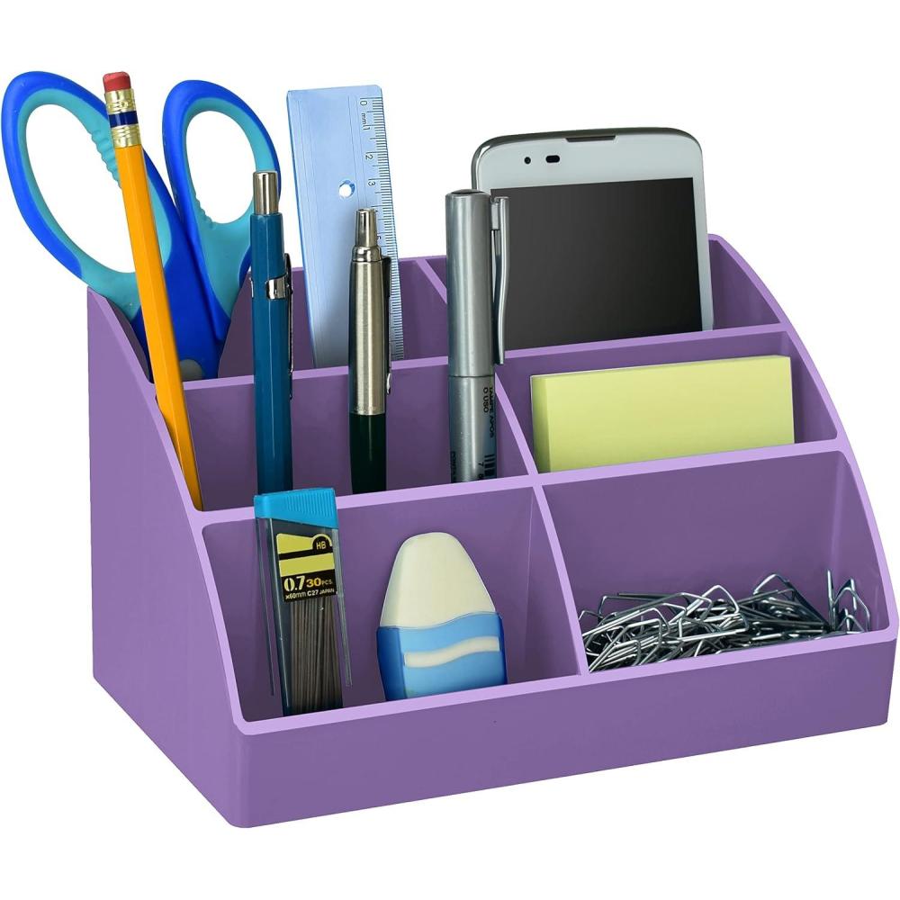 imageAcrimet Desktop Organizer  Easy Organizer Caddy Holder for Office Home and School use Plastic Solid Purple Color