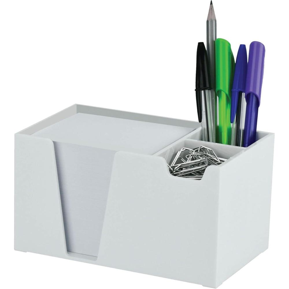 imageAcrimet Desktop Organizer Pencil Pen Paper Clip Caddy Holder Plastic White Paper Included White Color