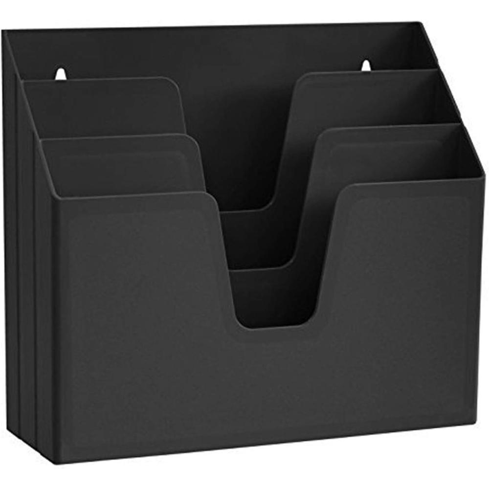 imageAcrimet Horizontal Triple File Folder Holder Organizer Black Color