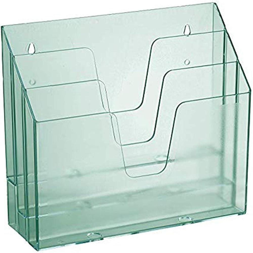 imageAcrimet Horizontal Triple File Folder Holder Organizer Clear Green Color