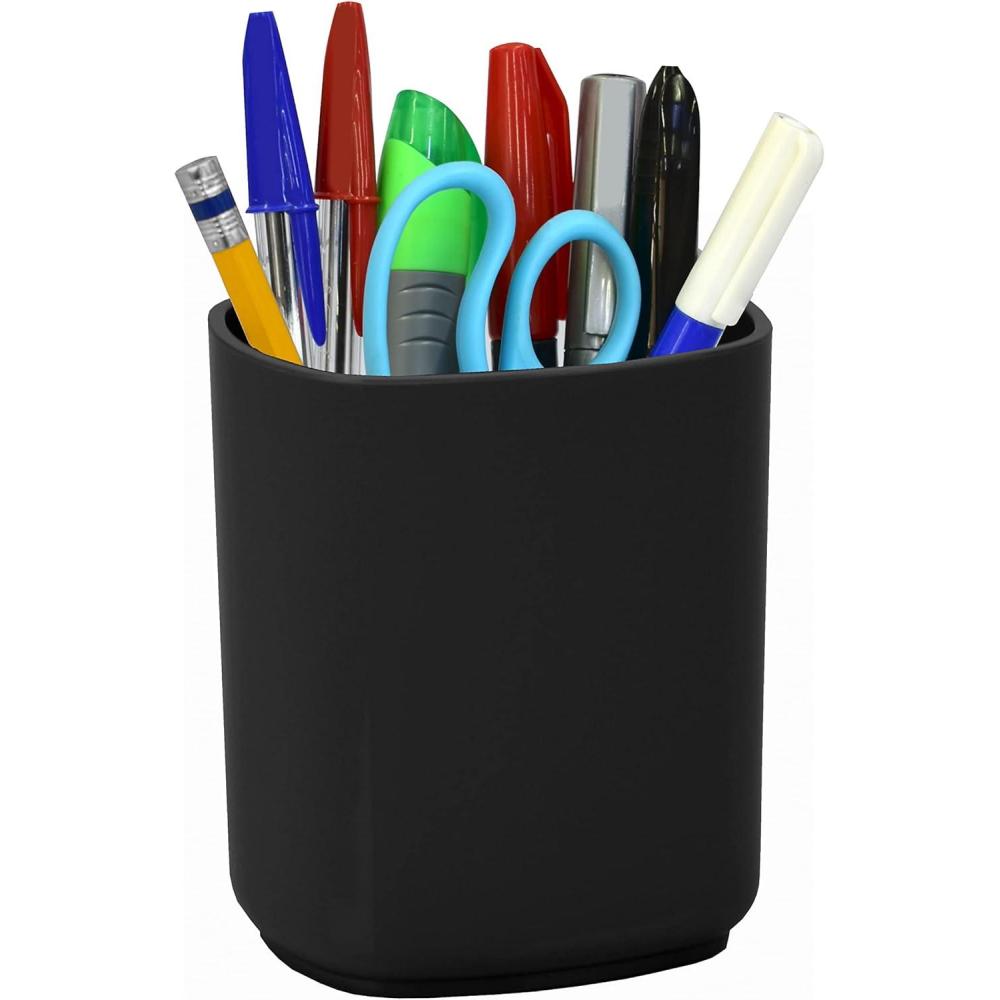 imageAcrimet Jumbo Pencil Holder Pen Cup Caddy SuperSized Desktop Organizer for Students Artists and Professionals Plastic Black Color
