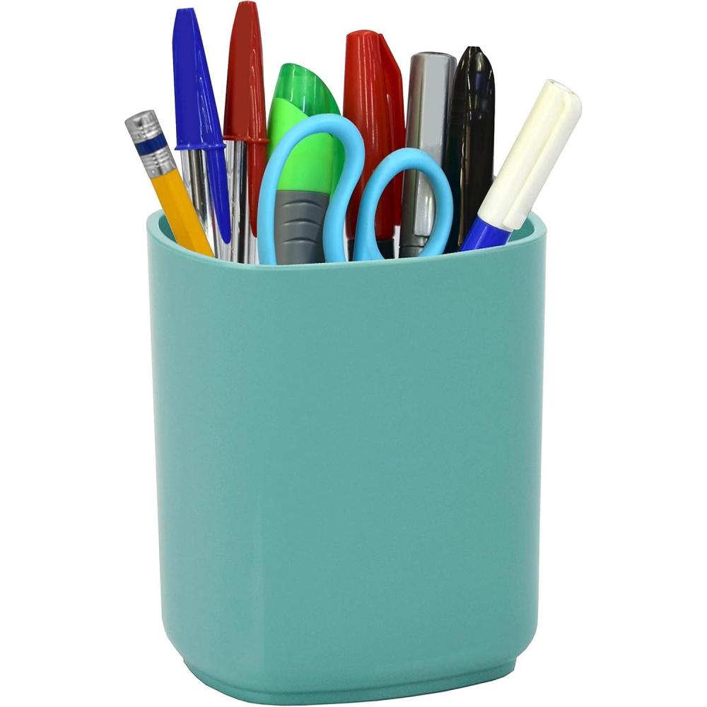 imageAcrimet Jumbo Pencil Holder Pen Cup Caddy SuperSized Desktop Organizer for Students Artists and Professionals Plastic Solid Green Color