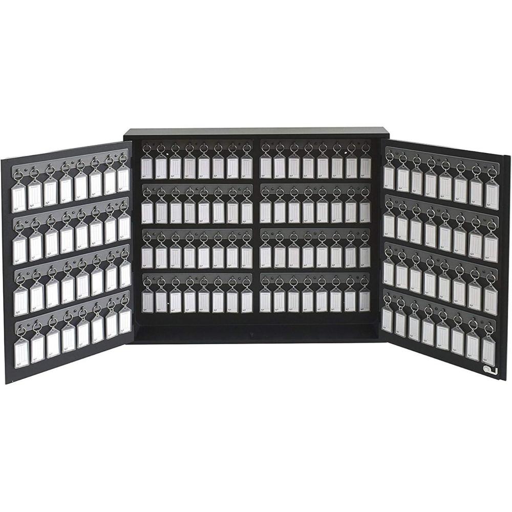 imageAcrimet Key Cabinet Organizer 128 Positions with Lock Wall Mount 128 Smoke Tags Included Black Cabinet