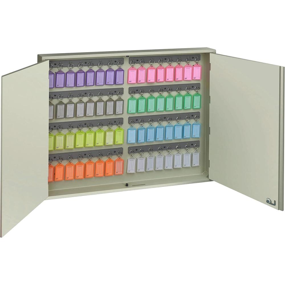 imageAcrimet Key Cabinet Organizer 64 Positions with Lock Wall Mount 64 Multicolored Tags Included Beige Cabinet