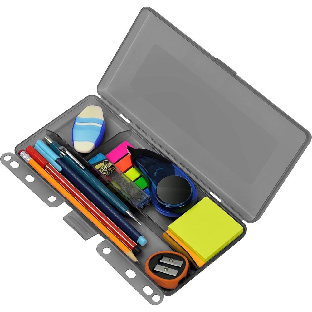 imageAcrimet Pencil Pouch for Binder Plastic Pencil Case Storage Supplies Smoke Color