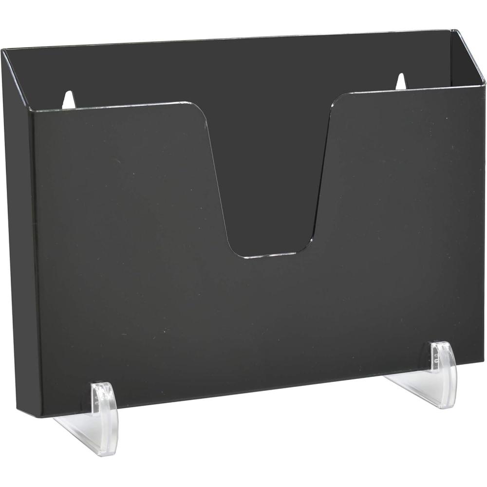 imageAcrimet Pocket File Holder Horizontal Design Brochure Display for Wall Mount or Countertop Use Removable Supports Included Letter Size Black Color