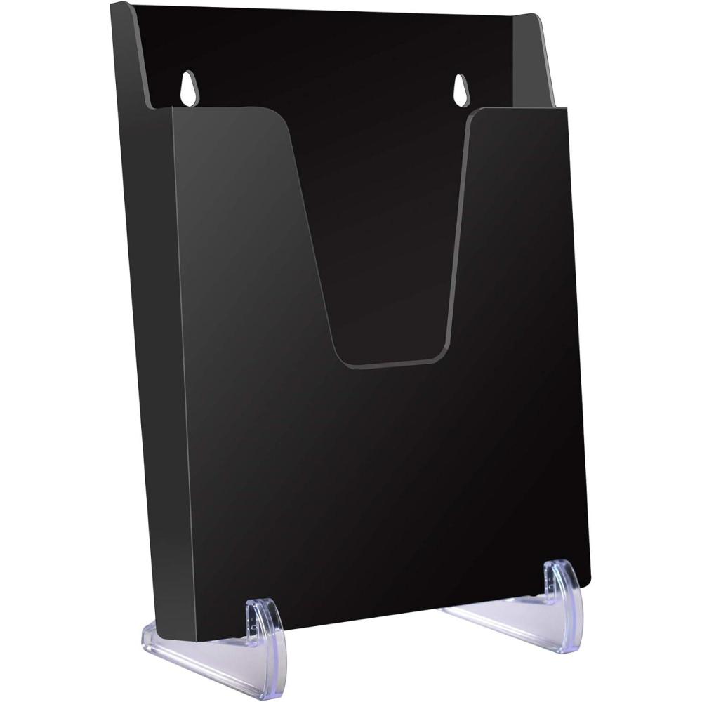 imageAcrimet Pocket File Holder Vertical Design Brochure Display for Wall Mount or Countertop Use Removable Supports Included Letter Size Black Color