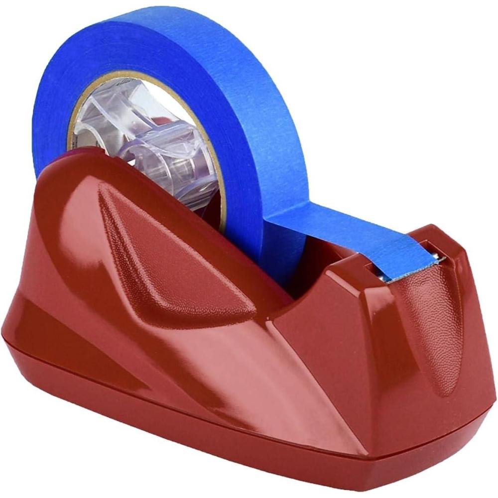 imageAcrimet Premium Desktop Tape Dispenser Jumbo Plastic NonSkid Base Heavy Duty Red Color