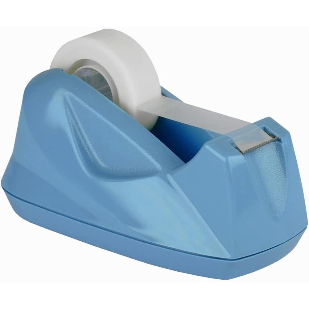 imageAcrimet Premium Desktop Tape Dispenser Plastic NonSkid Base Heavy Duty Light Blue Color