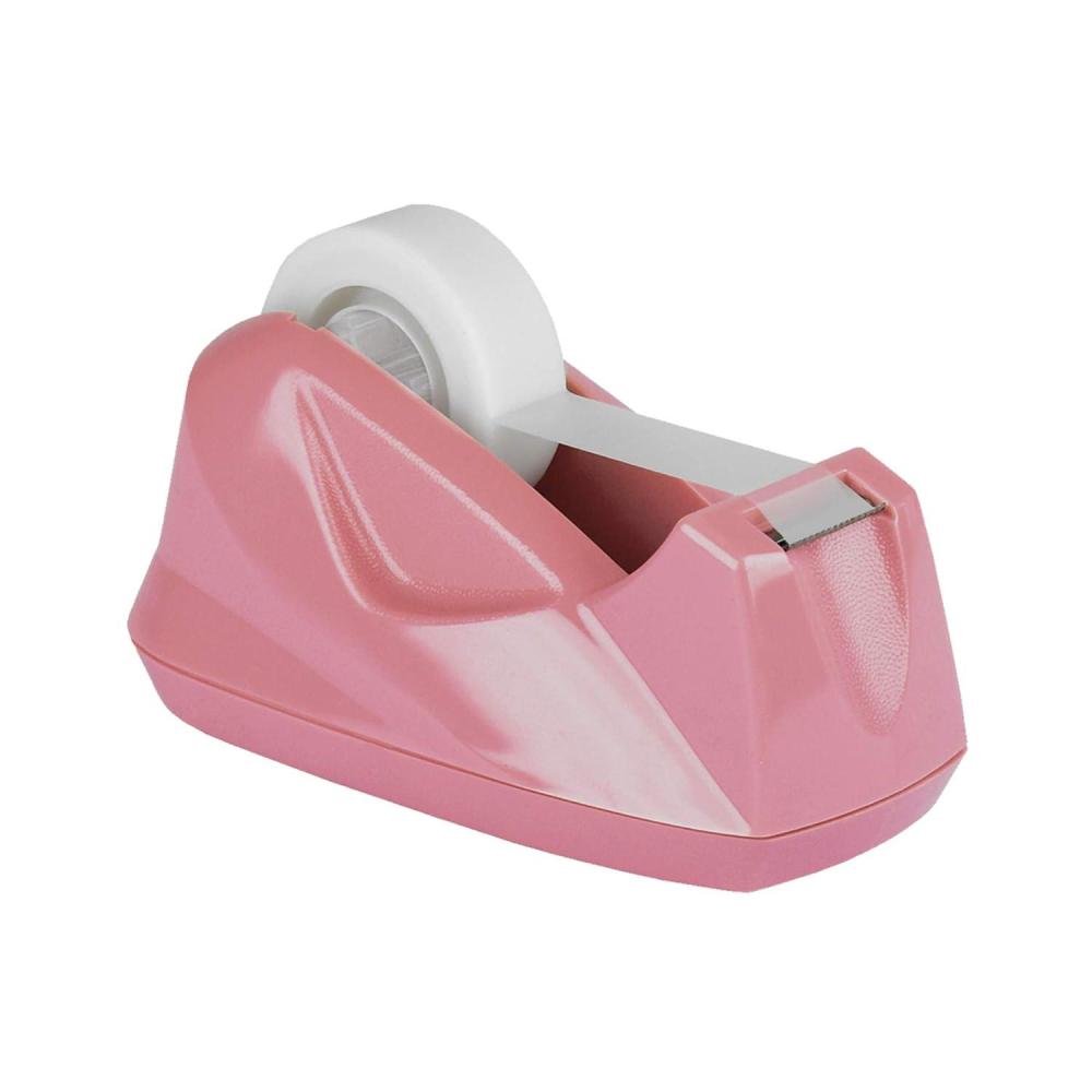 imageAcrimet Premium Desktop Tape Dispenser Plastic NonSkid Base Heavy Duty Pink Color
