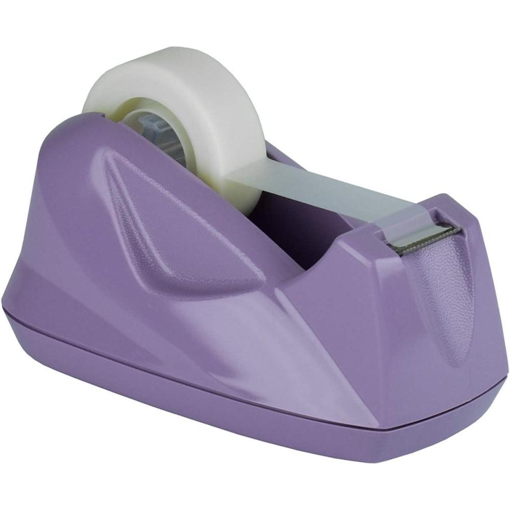 imageAcrimet Premium Desktop Tape Dispenser Plastic NonSkid Base Heavy Duty Purple Color