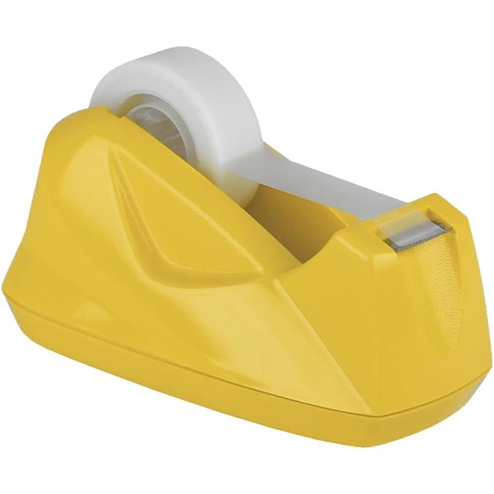 imageAcrimet Premium Desktop Tape Dispenser Plastic NonSkid Base Heavy Duty Yellow Color