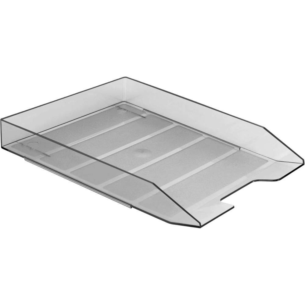 imageAcrimet Stackable Letter Tray Front Load Letter Size Plastic Clear Smoke Color 1 Unit