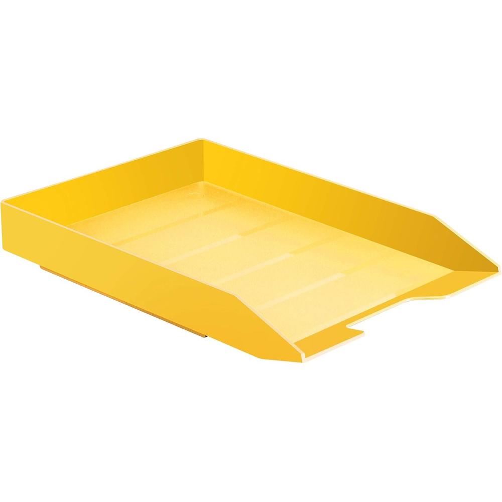 imageAcrimet Stackable Letter Tray Front Load Letter Size Plastic Solid Yellow Color 1 Unit