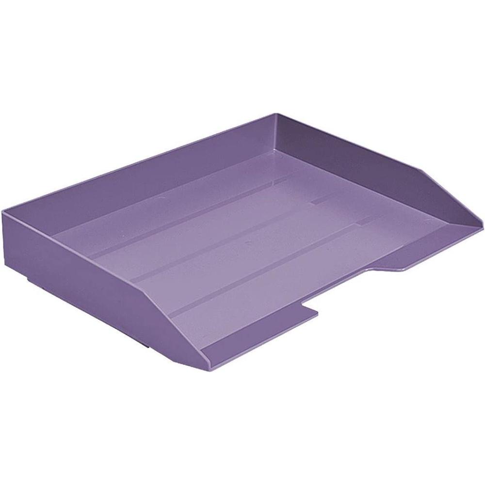 imageAcrimet Stackable Letter Tray Single Side Load Plastic Desktop File Organizer Solid Purple Color 1 Unit