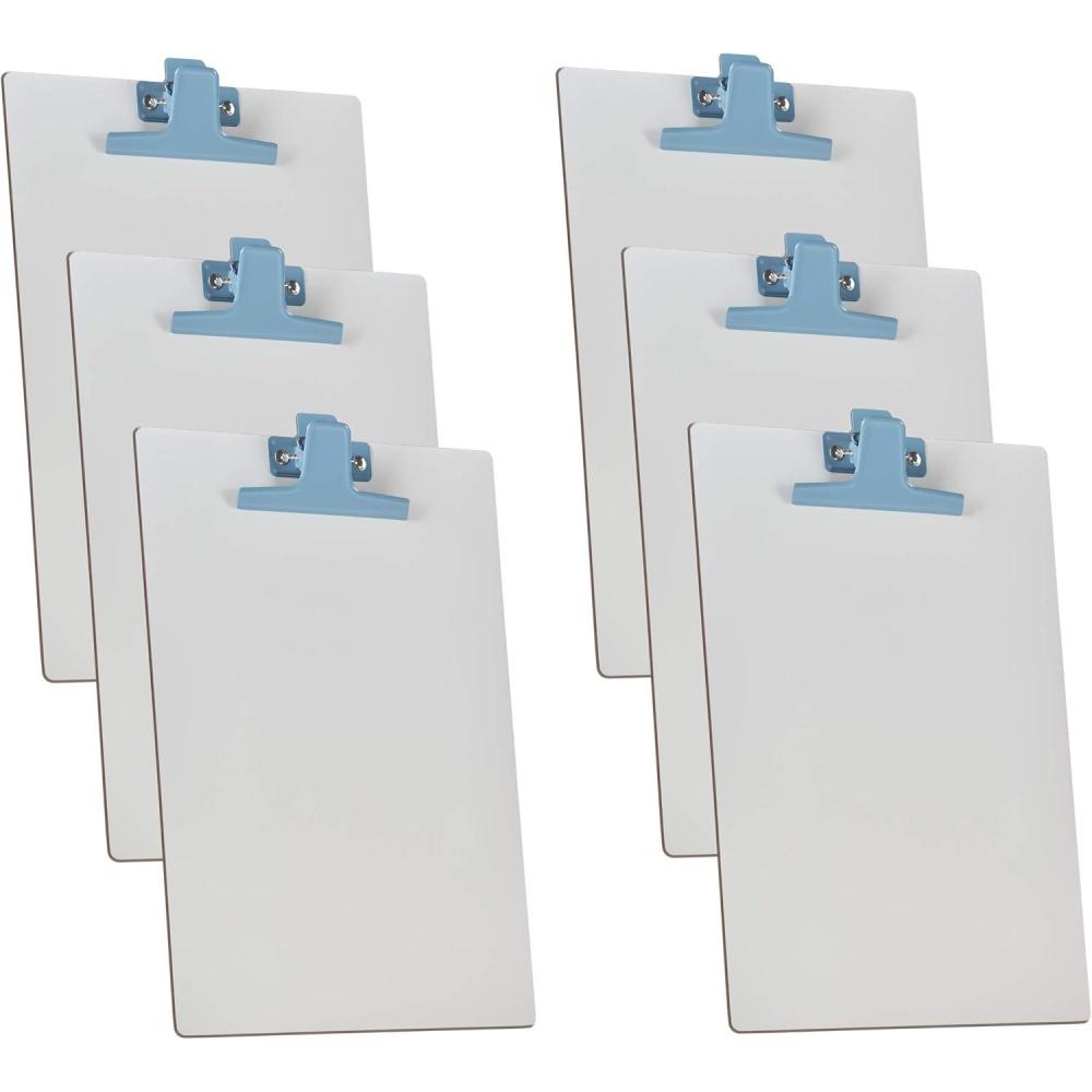 imageAcrimet White Clipboard Letter Size A4 13 x 9 116 Premium Metal Clip Hardboard Blue Clip 6 Pack