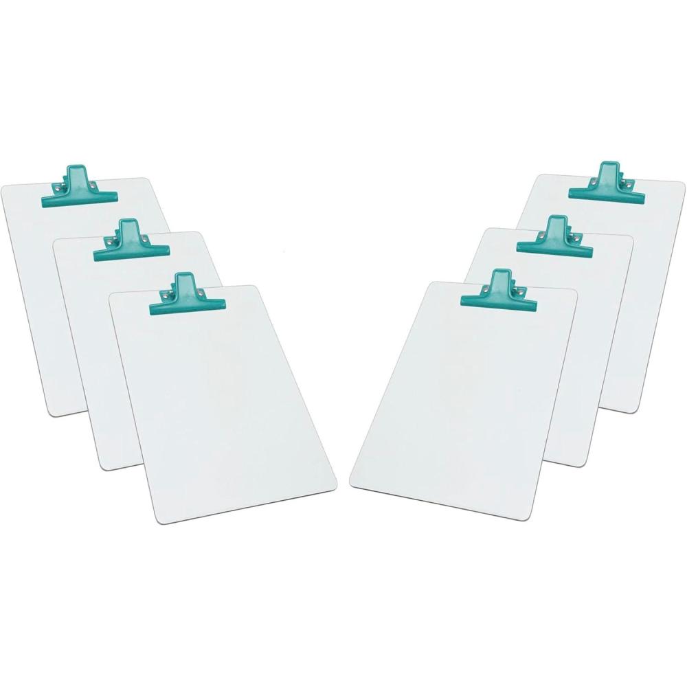 imageAcrimet White Clipboard Letter Size A4 13 x 9 116 Premium Metal Clip Hardboard Green Clip 6 Pack