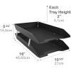 Acrimet 2 Tier Legal Letter Tray, Facility Front Load (Legal Size) (Plastic) (Black Color) Made in USA