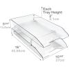Acrimet 2 Tier Legal Letter Tray, Facility Front Load (Legal Size) (Plastic) (Clear Crystal Color) Made in USA