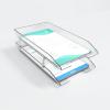 Acrimet 2 Tier Legal Letter Tray, Facility Front Load (Legal Size) (Plastic) (Clear Crystal Color) Made in USA