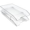 Acrimet 2 Tier Legal Letter Tray, Facility Front Load (Legal Size) (Plastic) (Clear Crystal Color) Made in USA