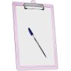 Acrimet 3 Pack Clipboard Letter Size A4 (13 3/8” x 9 7/16”) Low Profile Clip & Side Rulers, Durable Plastic for Office, School, Home Use – Clear Pink Color