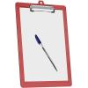 Acrimet 3 Pack Clipboard Letter Size A4 (13 3/8” x 9 7/16”) Low Profile Clip & Side Rulers, Durable Plastic for Office, School, Home Use – Clear Red Color