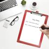 Acrimet 3 Pack Clipboard Letter Size A4 (13 3/8” x 9 7/16”) Low Profile Clip & Side Rulers, Durable Plastic for Office, School, Home Use – Clear Red Color